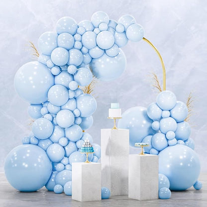PartyWoo Baby Blue Balloons 152pcs Different Sizes of 18 12 10 5 Inch Light by PartyWoo