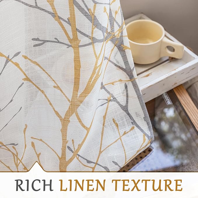 FMFUNCTEX Linen Semi Sheer Curtains - Image 4