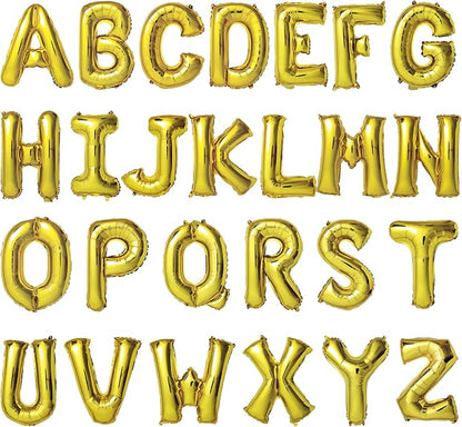 16 Inch Gold Letter Balloons Mylar Foil Alphabet Letter A-Z Balloons Set by LIOZEOKUN