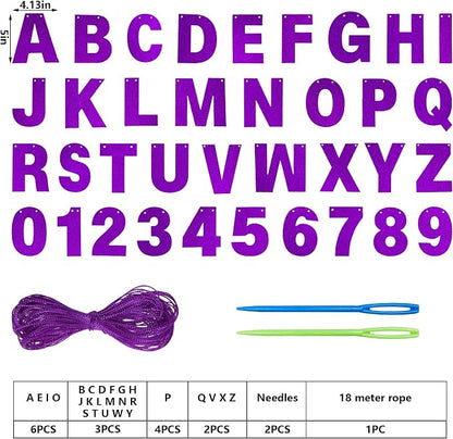DIY Banner Kit with Letters Glitter Banner Letters Customizable Birthday - Image 2
