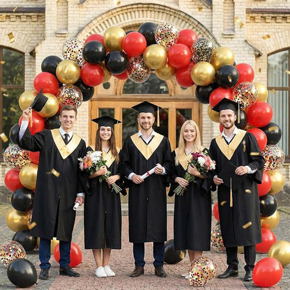 Red Black Gold Balloons, 12 Inch Metallic Gold Confetti Latex Balloon Helium - Image 7