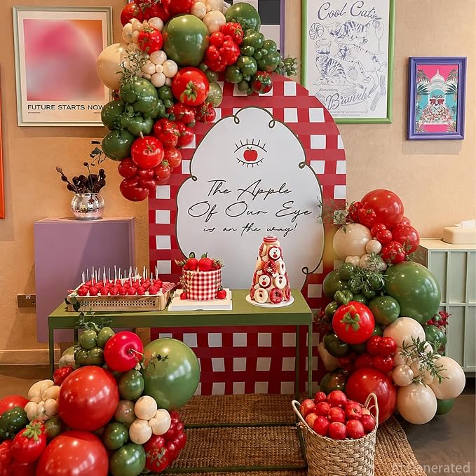 Red and Green Tomato Balloons Arch Kit - Image 3