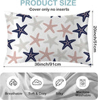 Satin Pillowcase 1 Pack-Sea Starfish Modern Silky Pillow Cover for Hair and Skin,King Size 20x36 Inch Soft Cooling Printed Pillow Cases with Hidden Zipper,Gifts for Women Men