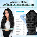 KooKaStyle Clip in Hair Extensions 4PCS Long Wavy Medium Brown Thick Hairpieces for Women Weft Natural Synthetic 20 Inch Daily Use