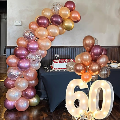 Balloons Burgundy Rose Gold, 60 Packs 12 Inches Wine Red Champagne Latex - Image 4