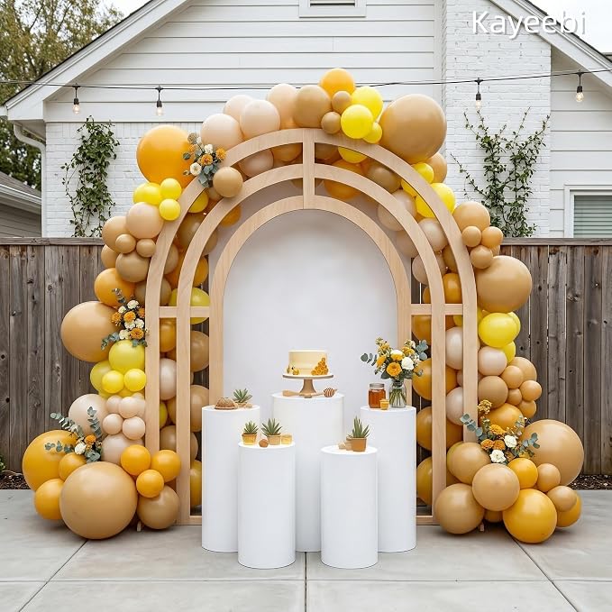 Yellow Beige White Balloons Retro Lemon Yellow Latex Balloons 12inch Helium - Image 5