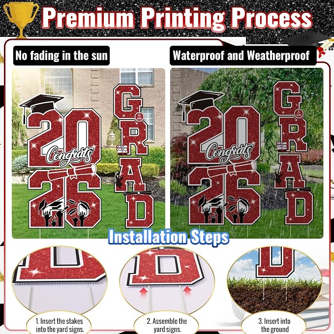 Graduation Yard Sign Class of 2026 Decorations - Image 3