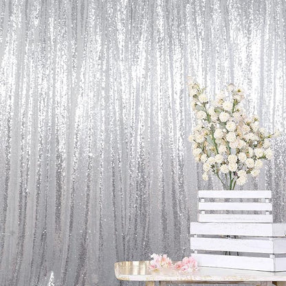 ShinyBeauty Silver Sequin Photo Backdrop 7x7ft by ShinyBeauty
