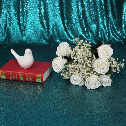 Eternal Beauty Teal 3mm Sequin Backdrop 20x10 Ft - Image 8