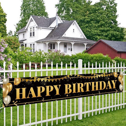 Black Gold Birthday Banner for Happy 1st to 100th - Image 5