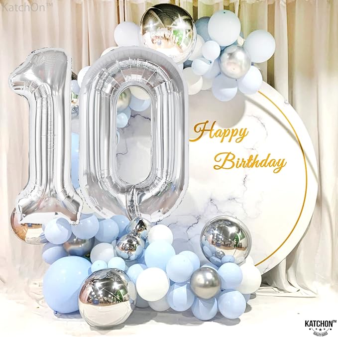 KatchOn Silver 10 Balloon, 40 Inch - Image 7