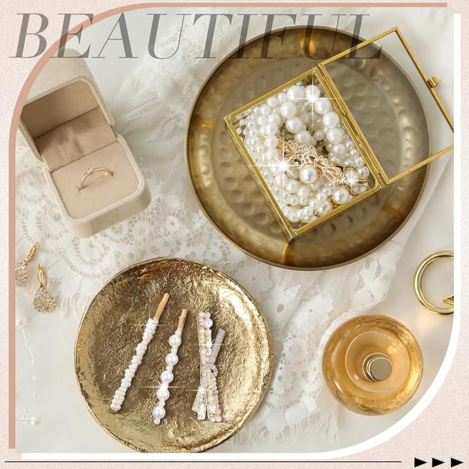 12 Pieces Rhinestone Bobby Pins Decorative Fancy Crystal Hair Clips Shiny Metal X Shaped Barrettes Bling Diamond Wedding Bridal Shower Hair Accessories for Women Ladies Girls (Gold, White)