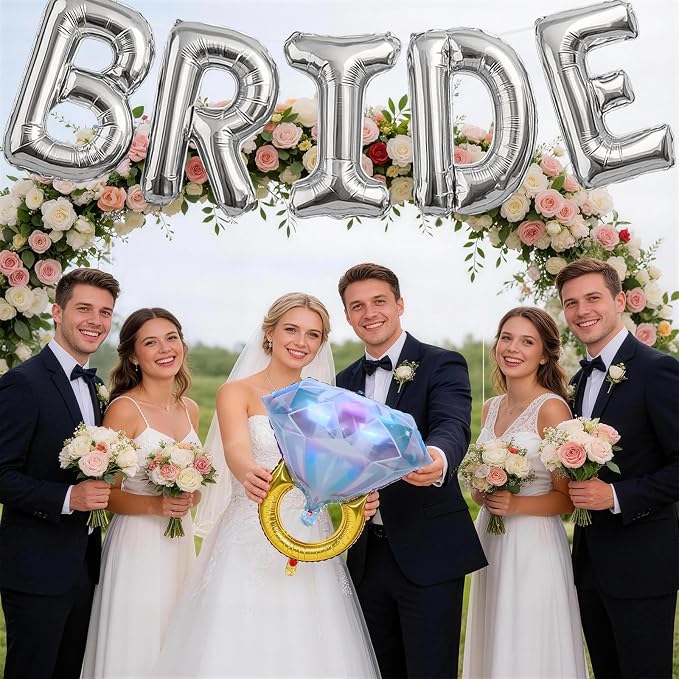 40inch Silver Bride Balloons Bachelorette, Bride To Be Bridal Shower Balloon - Image 5