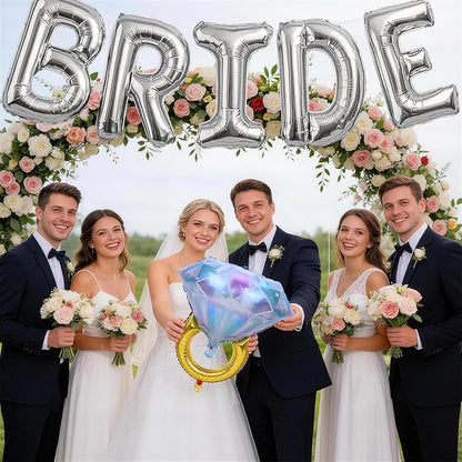 40inch Silver Bride Balloons Bachelorette, Bride To Be Bridal Shower Balloon - Image 5