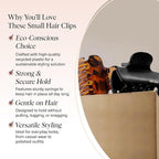 Kitsch Medium Claw Clips for Women - Strong Hold & Stylish Glossy Puffy Design Hair Accessories | Half-Up or Full Updos | Ideal Gifts for Women - 2pc Set, Black & Tort