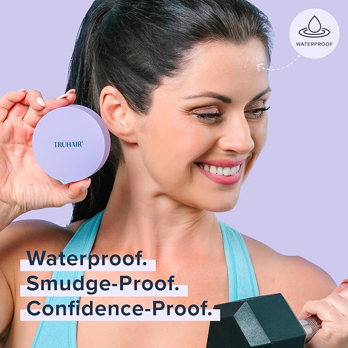 TRUHAIR Root & Scalp Cover Up Pressed Powder Compact, Waterproof, Weightless Hair Coverage & Bald Spot Concealing, Root Touch Up Hair Color for Gray Coverage & Thinning Areas, 0.35 Oz (Darkest Brown)