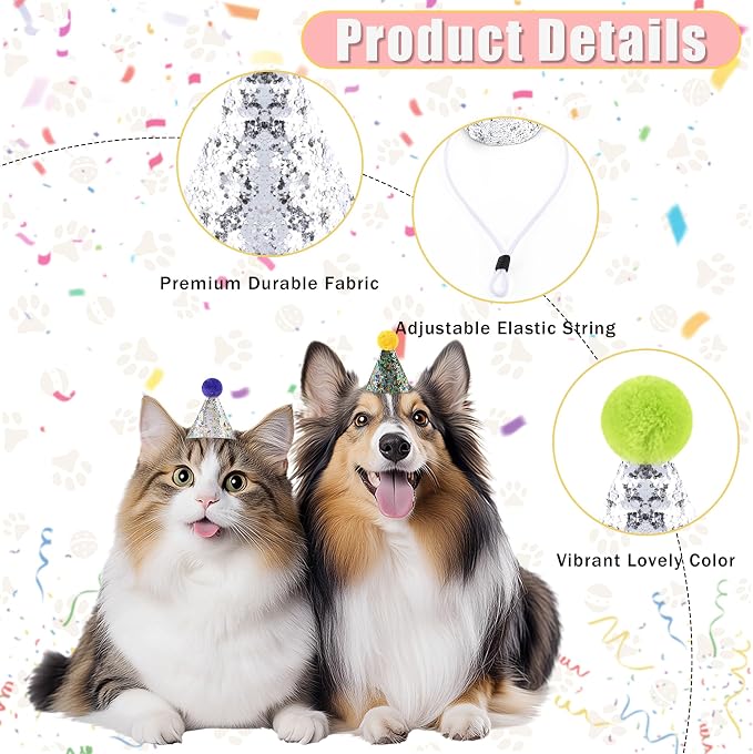 CANREVEL Mini Party Hats for Stuffed Animals Headwear, Birthday Hats - Image 5