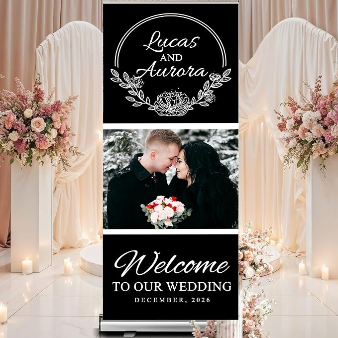 Custom Banner for Weddings READY IN 24HRS Choose your Design Retractable Banner - Image 5