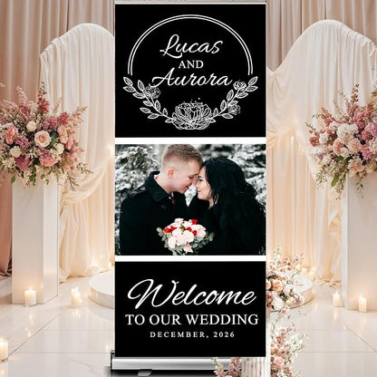 Custom Banner for Weddings READY IN 24HRS Choose your Design Retractable Banner - Image 5