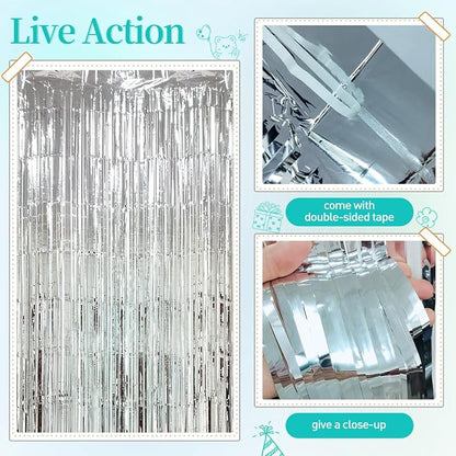 Teal Blue Silver White Balloons Garland Arch Kit - Image 3