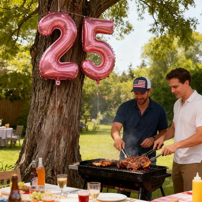 Pink Number 25 Balloons 40 Inch Giant Pink 25 Foil Mylar Balloons - Image 6