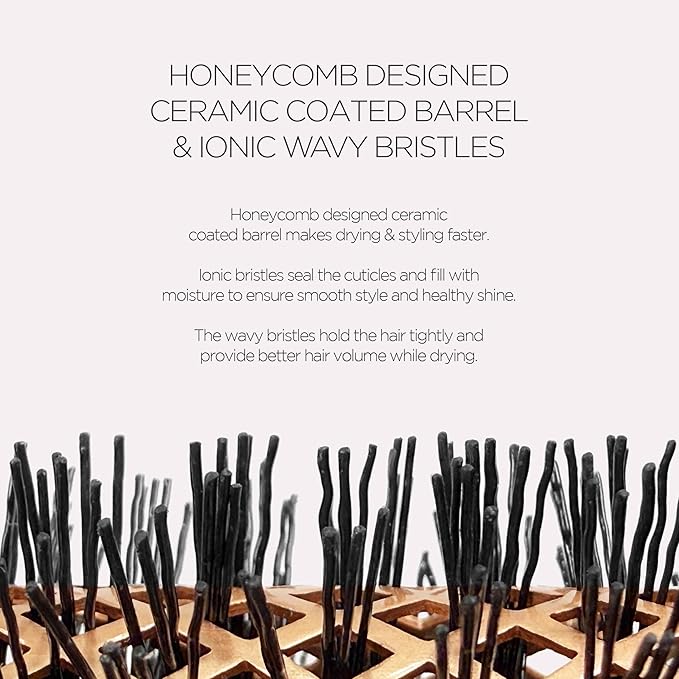 Magic Curling Round Brush (Wavy 1.7 Inch), Non-electronic, Self-Standing Round Quick Styling Brush, Great Blowout, Ceramic Coated/Ionic Thermal Barrel, Blowout Volume, Wave Styler