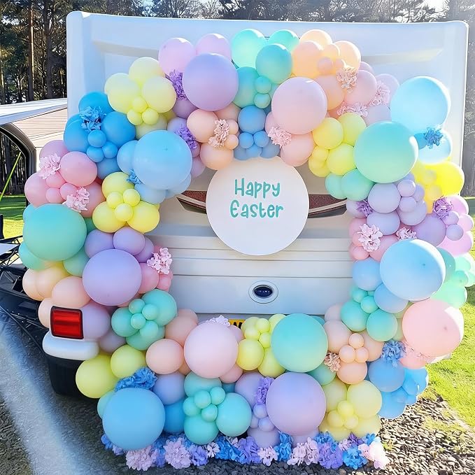 Pastel Rainbow Balloon Arch Kit, Macaron Assorted Colorful Party Balloons | - Image 6