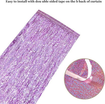 4 Pack Pink Tinsel Curtain Party Backdrop - Image 5
