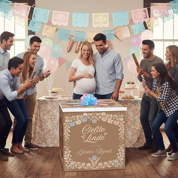 AmazingSpark 28in Giant Gender Reveal Gift Box - Image 4