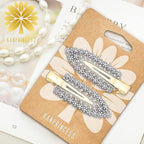 2PCS Rhinestone Hair Clips,Snap Hair Accessories,Decorative Hair Clips,Rhinestone Barrettes For Women Girls(SET21)