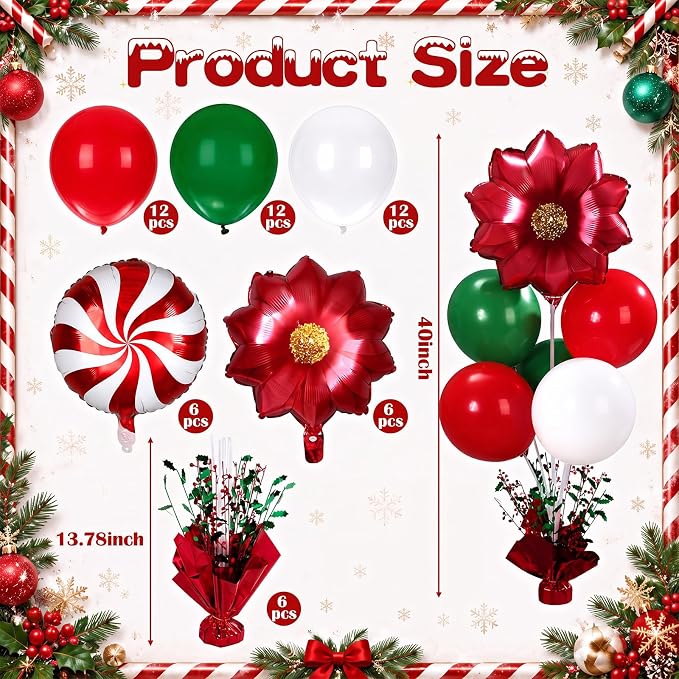 Civaner Christmas Party Balloons Stand Kit 6 Sets, and Green - Image 3