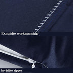 NTBAY Zippered Satin Body Pillow Pillowcase, Silky Slip Cooling Body Pillow Cover, Long Side Hidden Zipper, 20x54 Inches, Navy Blue
