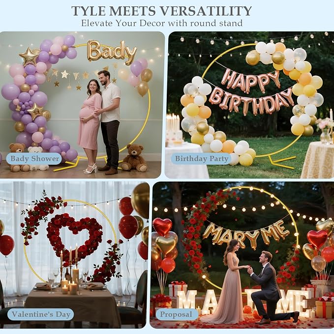 7.2FT Round Balloon Arch Stand Kit, Wedding Arches Frame - Image 4
