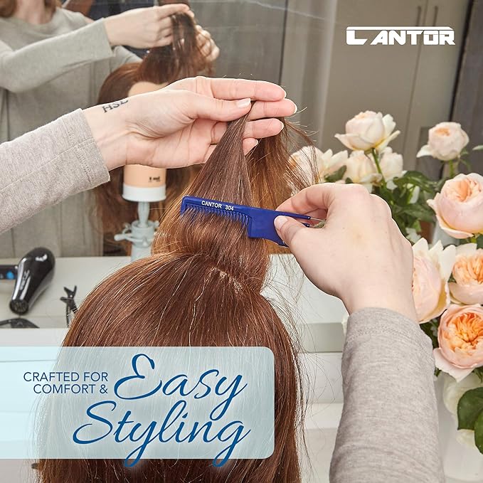 Lift Teasing Comb and Hair Pick 1 Pack Stainless Steel Lifts - Chemical and Heat Resistant Detangler Anti Static Comb For All Hair Types By Cantor