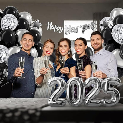 Black and Silver Balloons, Thick & Durable, - Image 4