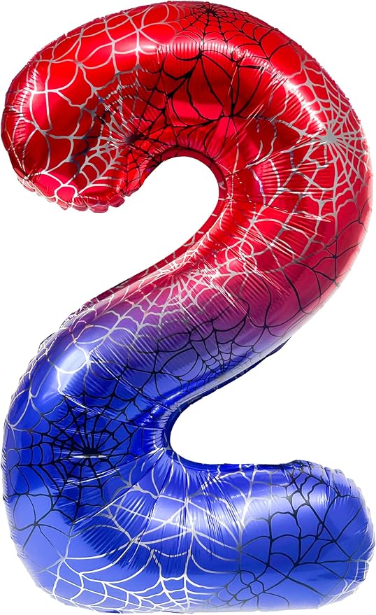 Spider Web 40Inch Foil Number Balloons Set 0-9 Includes Inflation Straws by Unknown