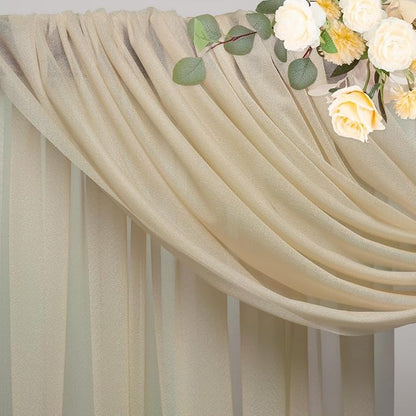 Wedding Arch Draping Fabric Backdrop Drapes 2 Panels, Champagne | 28.7"x20FT - Image 4