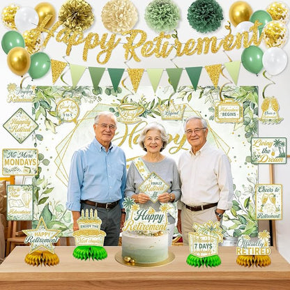 KOTLMIGHT Green Retirement Party Decorations Decor - Image 6