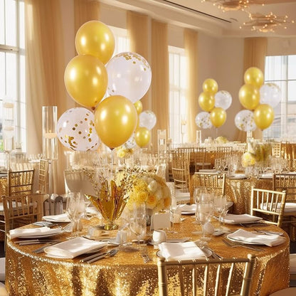 6 Set Gold Table Centerpiece Balloons Stand Kit - Image 3