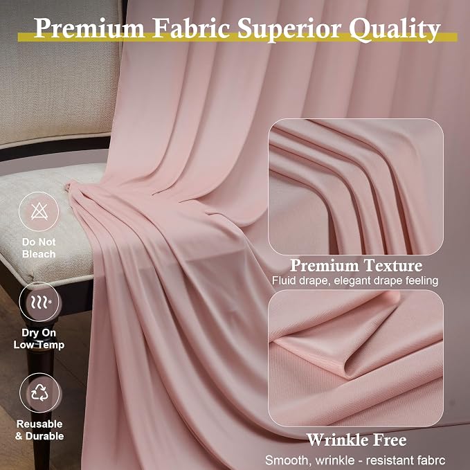 12ft x 10ft Dusty Pink Backdrop Curtains - Image 2