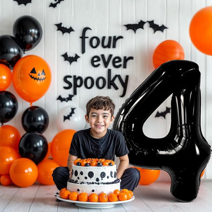 KatchOn Black Number 4 Balloons 40 Inch, 4 Birthday Decorations | Black 4 - Image 4