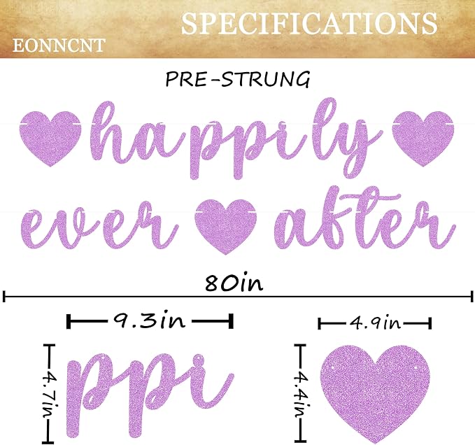 Pre-Strung Happily Ever After Banner - Image 3