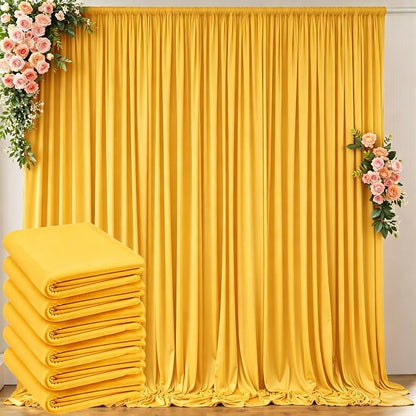 30 ft x 10 ft Wrinkle Free Yellow Backdrop Curtain by Outpain