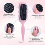 Curly Hair Brush for Detangling, Shaping and Defining Curls, Waves & Coils on All Light Wet or Dry Hair Types for Women and Men, Reduce Tangling, Curl Defining Brush, Light Rose Pink