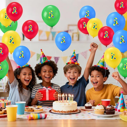 100 PCS Ribbon Awareness Balloons Decorations 12 Inch Ribbon Latex Balloons Arch - Image 5