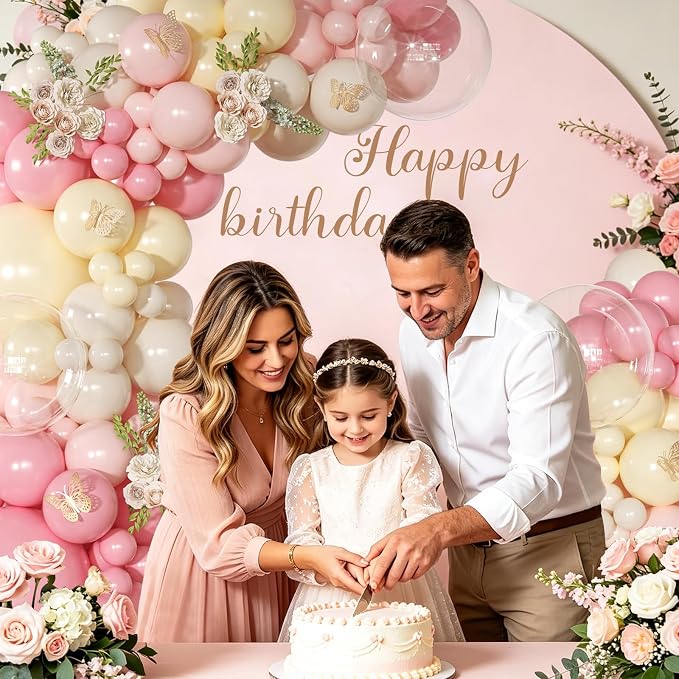 Pink and Yellow Balloon Arch Kit Pastel Yellow Balloons | 126Pcs Light Pink - Image 4