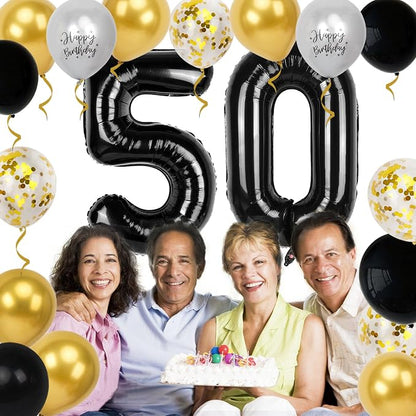 50th Birthday Decorations for Men Women, 40 inch 50 Balloon Numbers - Image 4