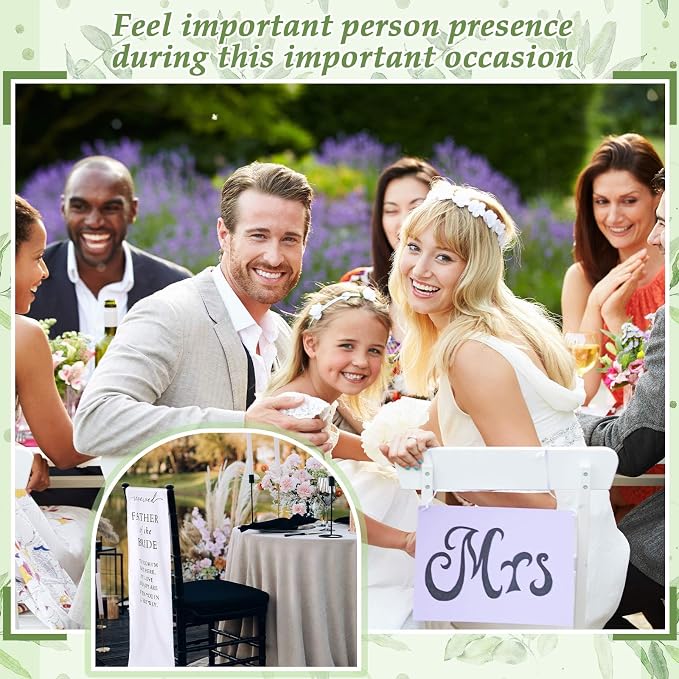 HunnmingRe Father of the Bride Wedding Memorial Reserved Chair Sign Banner in - Image 4