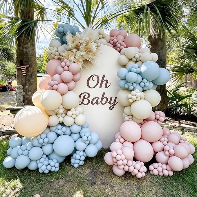 Awenztech 122pcs Pastel Light Pink Latex Balloons in 18 12 10 5 inches | - Image 6