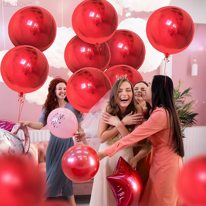 KatchOn, Huge Metallic Red Foil Balloons - Image 7